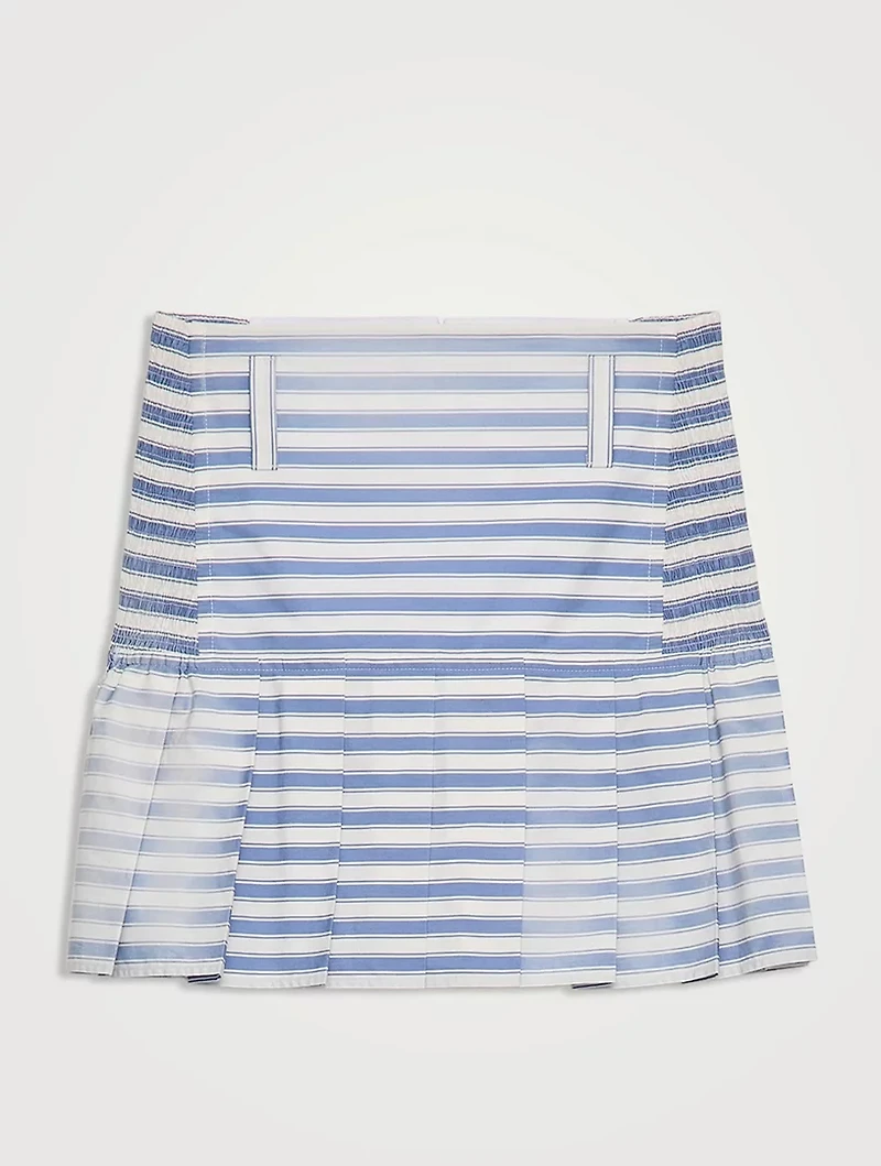 Striped Poplin Miniskirt