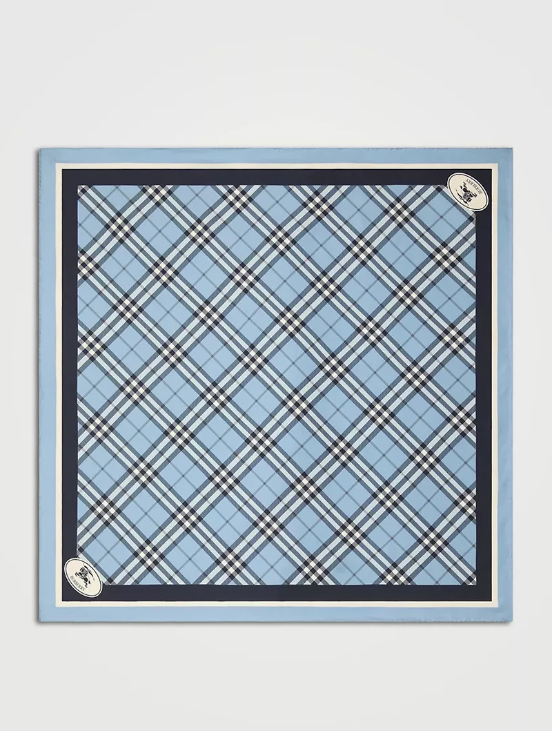 Check Silk Scarf