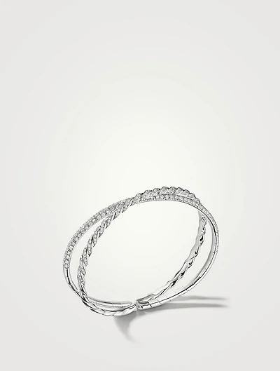 Pavéflex Two Row Bracelet 18k White Gold With Diamonds
