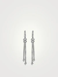 Zig Zag Stax™ Chain Drop Earrings In Sterling Silver With Diamonds, 66mm
