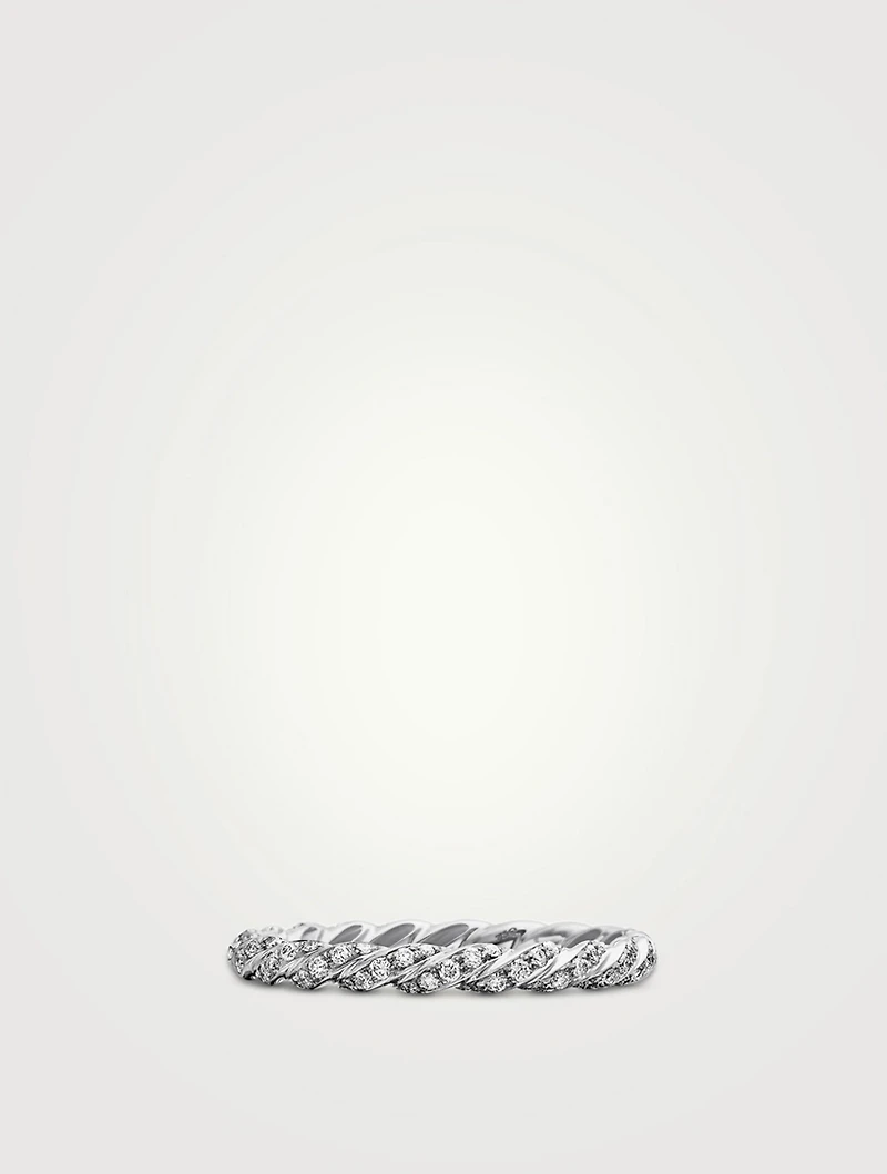 Pavé Petite Band Ring 18k White Gold With Diamonds, 2.8mm