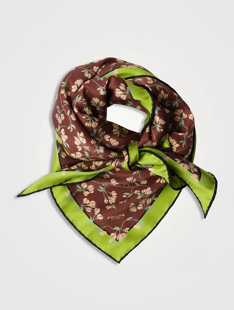 Printed Silk Twill Scarf