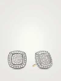 Albion® Stud Earrings In Sterling Silver With Pavé Diamonds