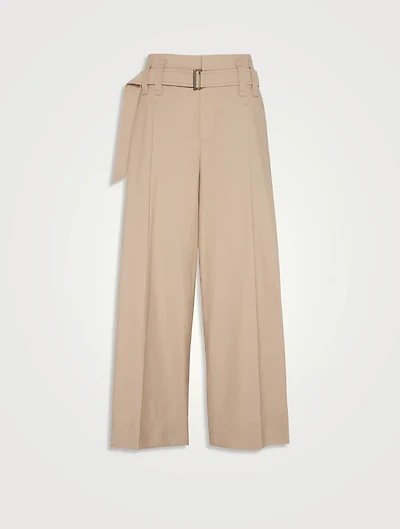 Cropped Pleated Trousers