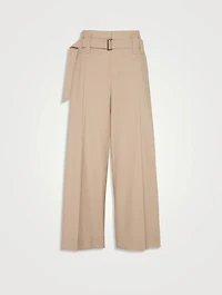 Cropped Pleated Trousers