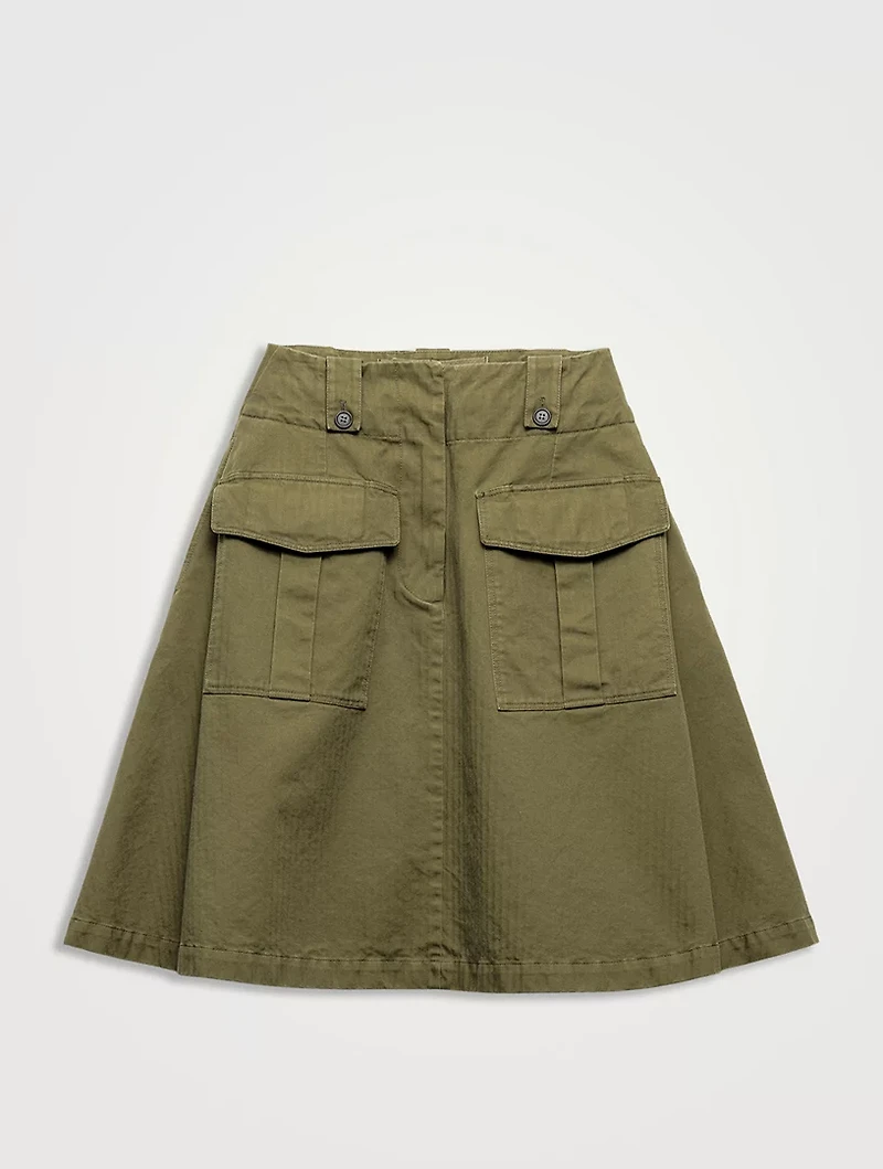 Cotton Skirt With Cargo Pockets