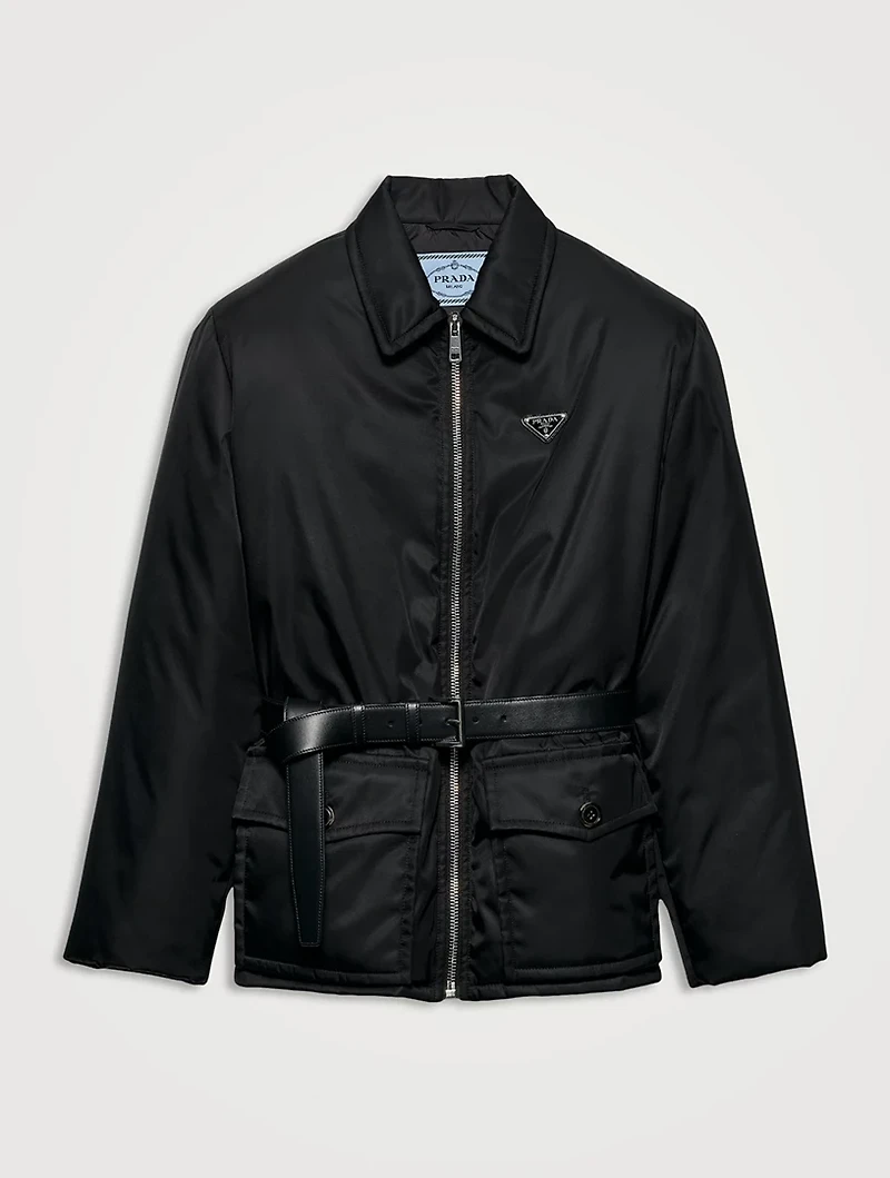 Re-nylon Down Jacket With Belt