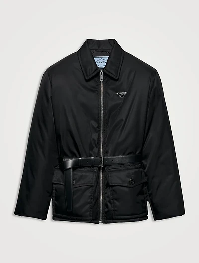 Re-nylon Down Jacket With Belt