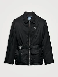 Re-nylon Down Jacket With Belt