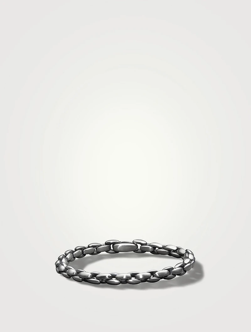 Elongated Box Chain Bracelet Sterling Silver