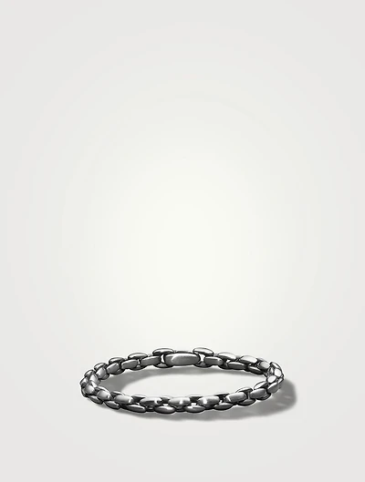 Elongated Box Chain Bracelet Sterling Silver