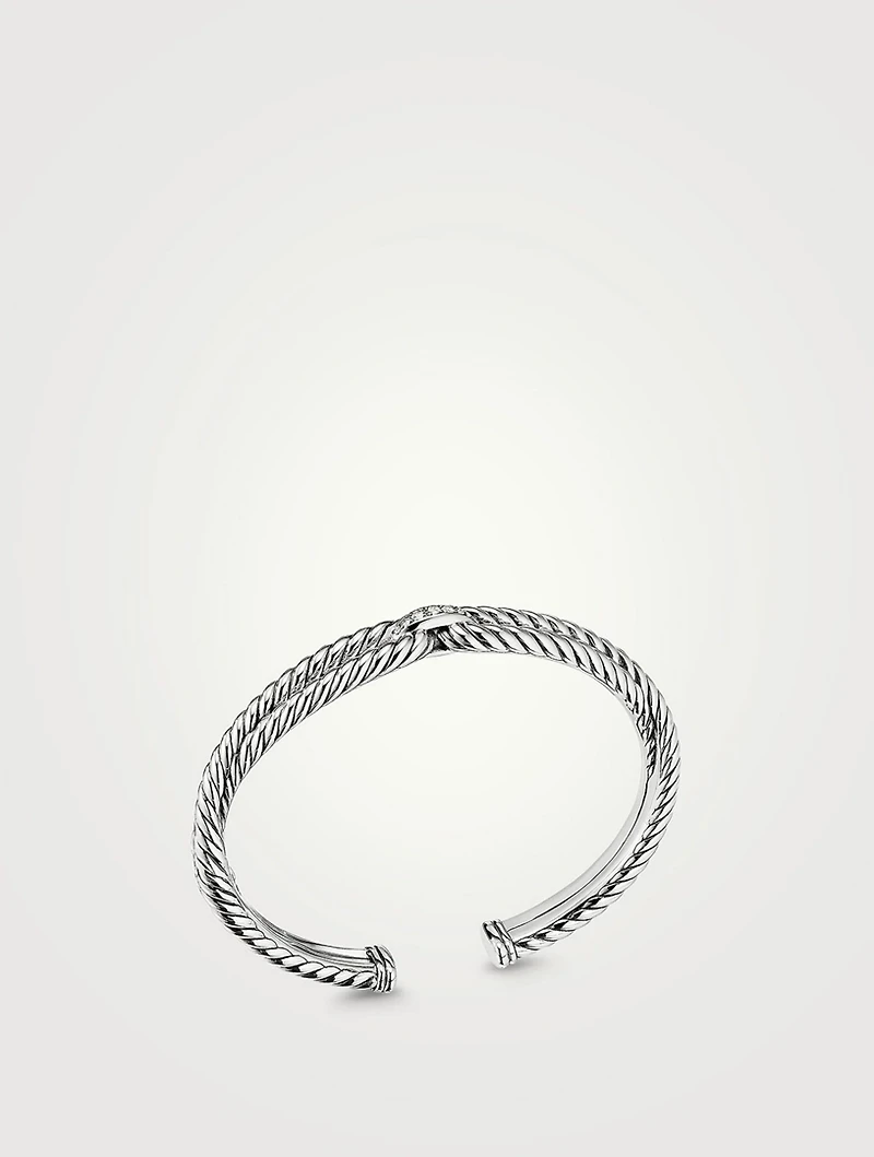 Cable Loop Bracelet Sterling Silver With Pavé Diamonds