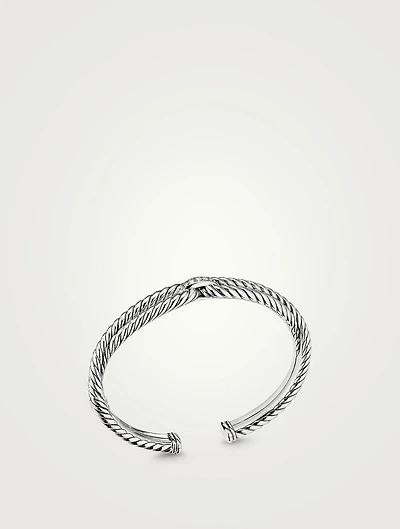 Cable Loop Bracelet Sterling Silver With Pavé Diamonds