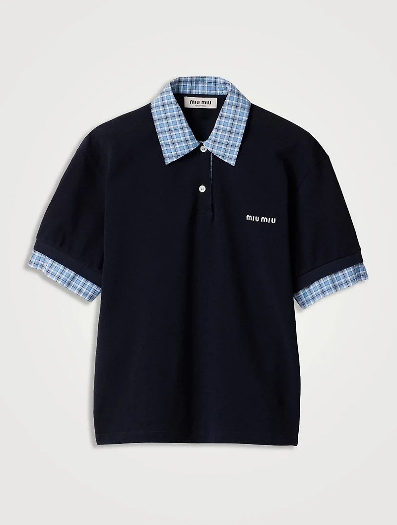 Piqué And Poplin Polo Shirt