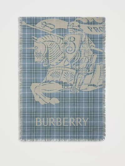 Wide Ekd Check Wool Scarf
