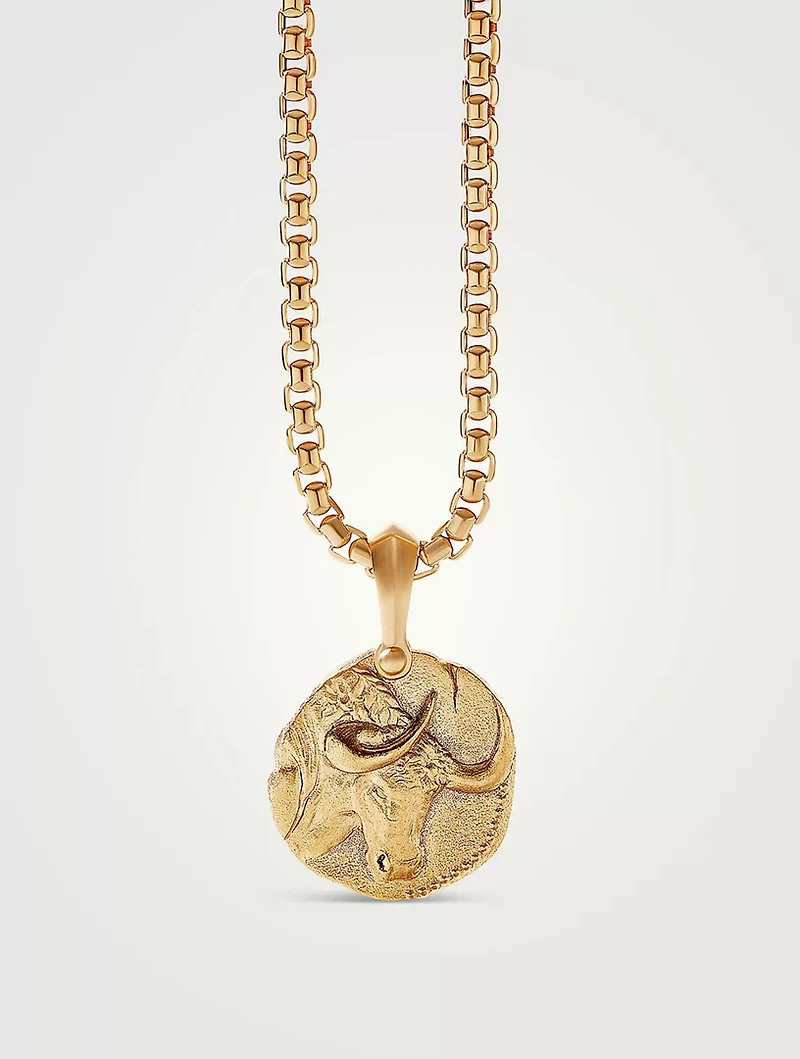 Taurus Amulet In 18k Yellow Gold
