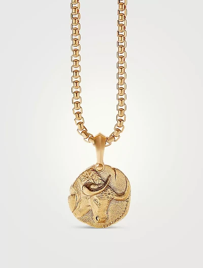 Taurus Amulet In 18k Yellow Gold