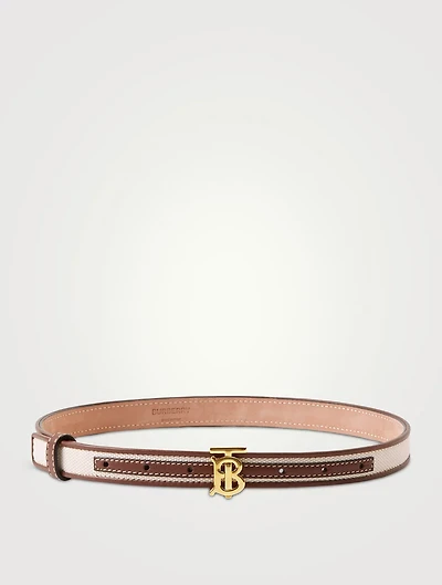 Canvas And Leather Tb Belt