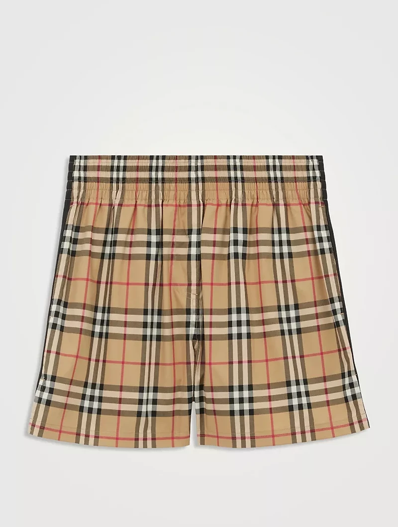 Check Stretch Cotton Shorts