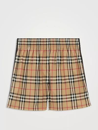 Check Stretch Cotton Shorts