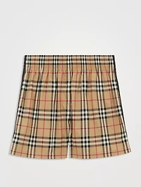 Check Stretch Cotton Shorts