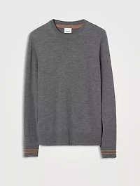 Icon Stripe Trim Wool Sweater