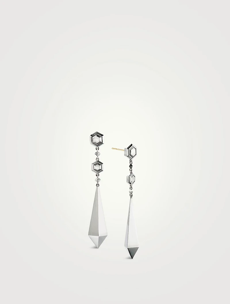 Modern Renaissance Drop Earrings In Sterling Silver