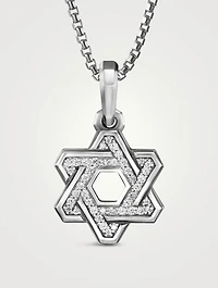 Deco Star Of David Pendant With Pavé Diamonds