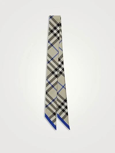 Skinny Check Silk Scarf