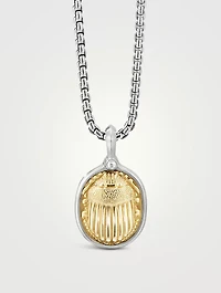 Petrvs® Scarab Amulet In Sterling Silver With 18k Yellow Gold