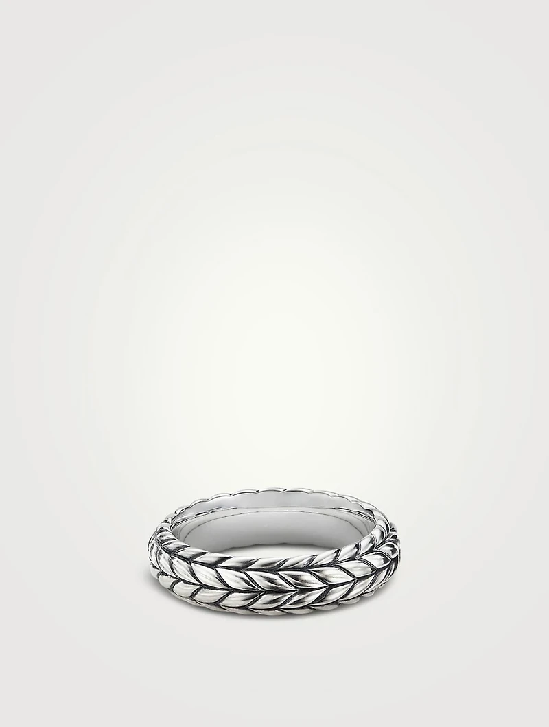 Chevron Beveled Band Ring Sterling Silver