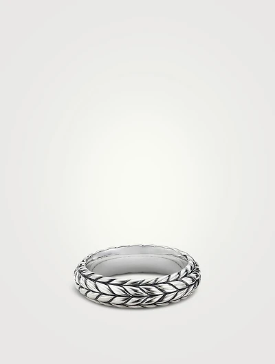 Chevron Beveled Band Ring Sterling Silver