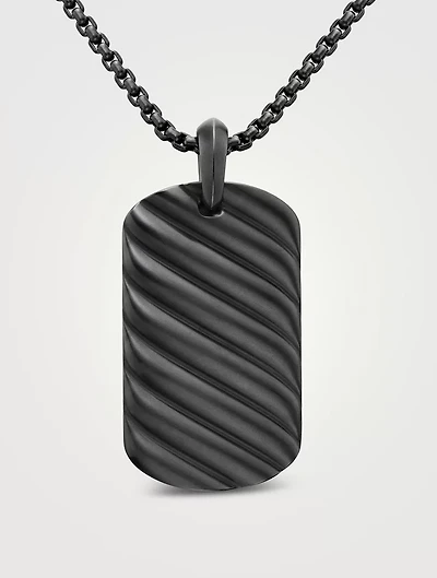 Sculpted Cable Tag In Black Titanium