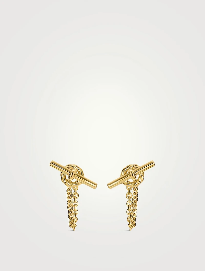 Dy Mercer® Petite Toggle Chain Stud Earrings In 18k Yellow Gold, 38.2mm