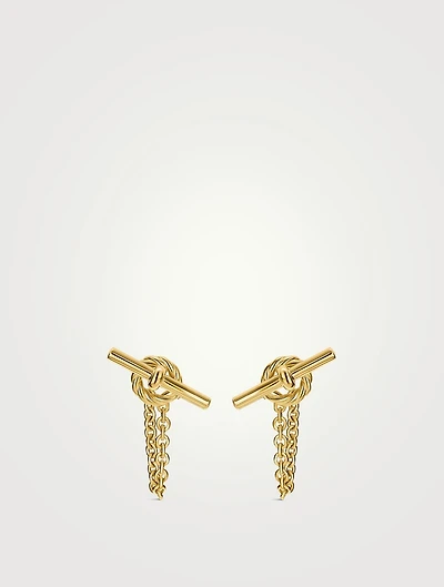Dy Mercer® Petite Toggle Chain Stud Earrings In 18k Yellow Gold, 38.2mm