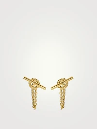 Dy Mercer® Petite Toggle Chain Stud Earrings In 18k Yellow Gold, 38.2mm