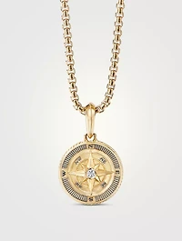 Maritime® Compass Amulet In 18k Yellow Gold With Center Diamond