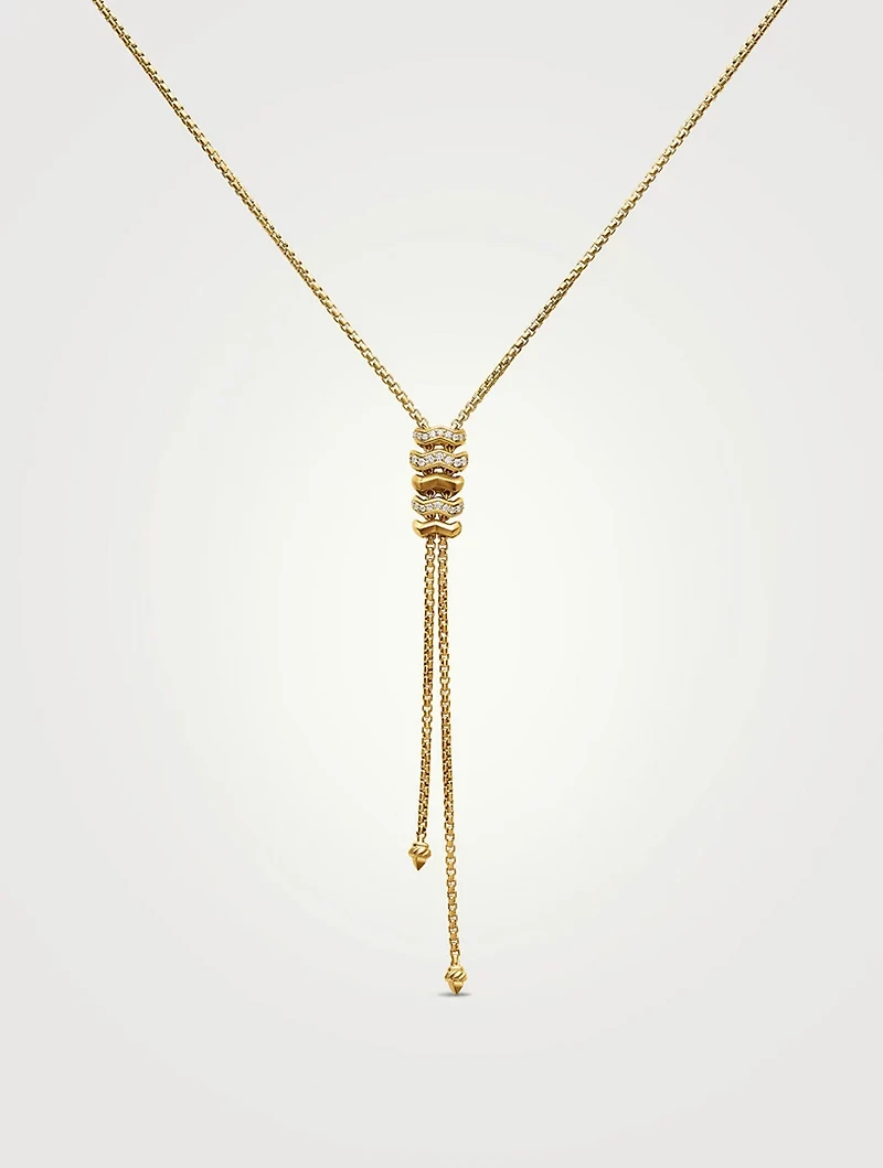 Zig Zag Stax™ Y Necklace In 18k Yellow Gold With Diamonds