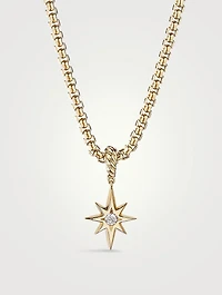 North Star Birthstone Amulet In 18k Yellow Gold With Center Diamond