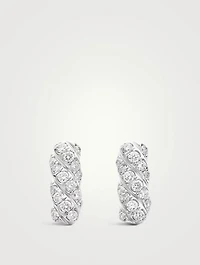 Cable Collectibles® Bar Stud Earrings In 18k White Gold With Diamonds, 9mm