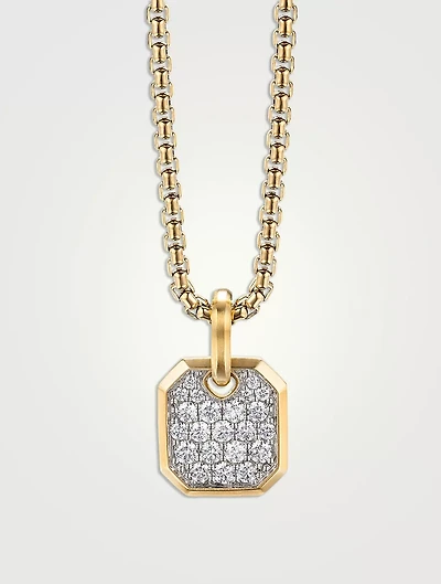 Roman Amulet In 18k Yellow Gold With Pavé Diamonds