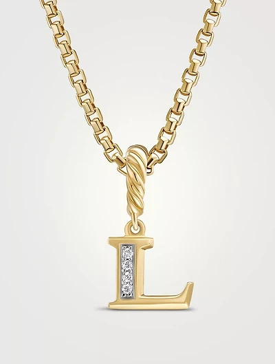 Pavé Initial Pendant In 18k Yellow Gold With Diamonds