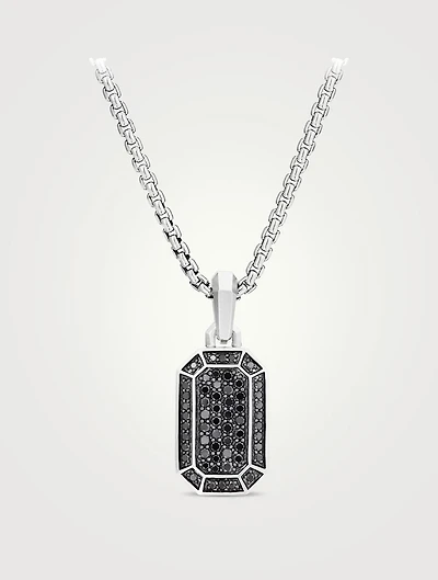 Streamline® Pavé Amulet In Sterling Silver With Black Diamonds