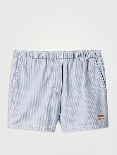 Striped Chambray Bermudas