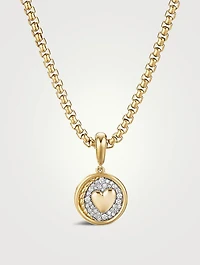 Sy Heart Amulet In 18k Yellow Gold With Pavé Diamonds