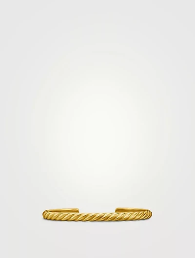 Sculpted Cable Cuff Bracelet 18k Yellow Gold, 5.5mm