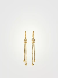 Zig Zag Stax™ Chain Drop Earrings In 18k Yellow Gold With Diamonds, 66mm