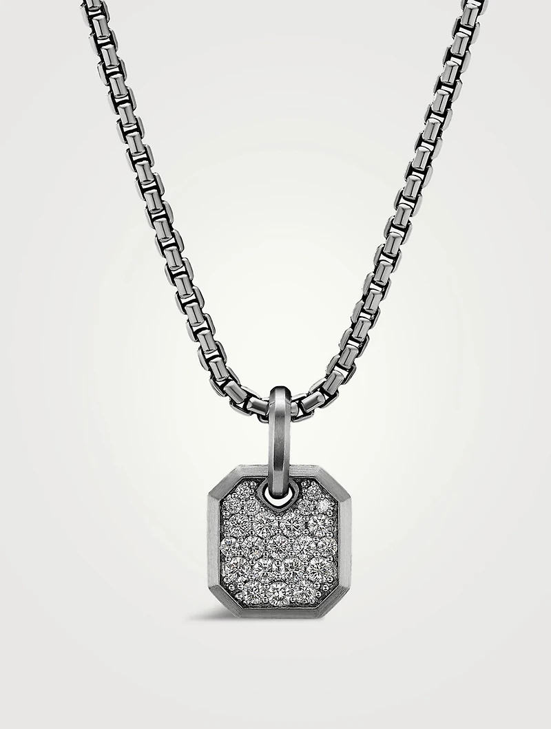 Roman Amulet In 18k White Gold With Pavé Diamonds