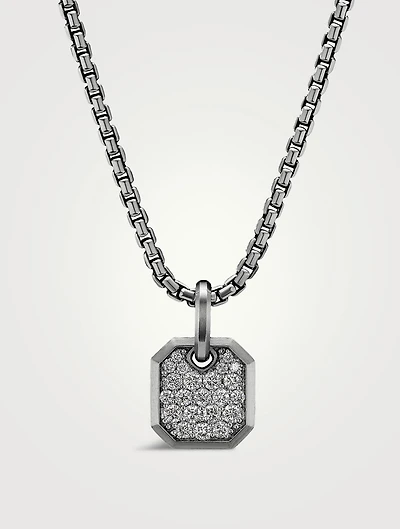 Roman Amulet In 18k White Gold With Pavé Diamonds