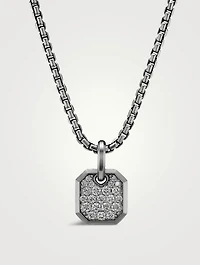 Roman Amulet In 18k White Gold With Pavé Diamonds